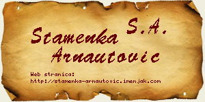 Stamenka Arnautović vizit kartica